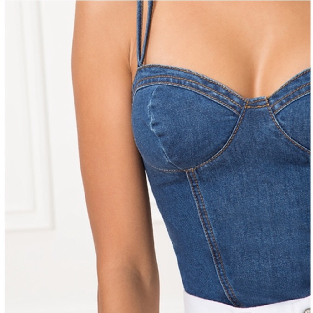 Jean bustier (bought on Revolve)